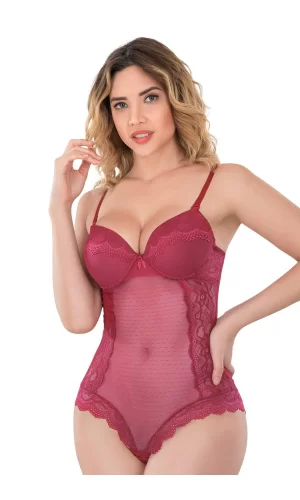 Bordo Mı Emay 176 Dantelli Body