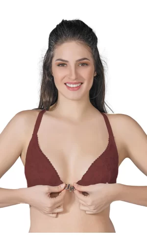 Bordo Mı Emay 187 C Önden Açılır Balenli Sporcu Sütyen