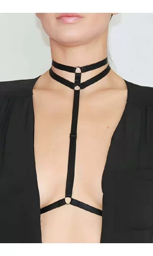 Boyunda Çift Sıralı Şık Lastik Harness - Brf84