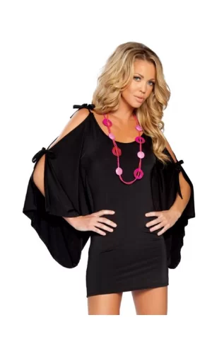 Br031034 Yarasa Fantazi Mini Elbise