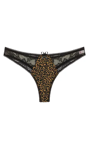 Büyük Beden Leopar Desenli Fantazi G String Bato Külot