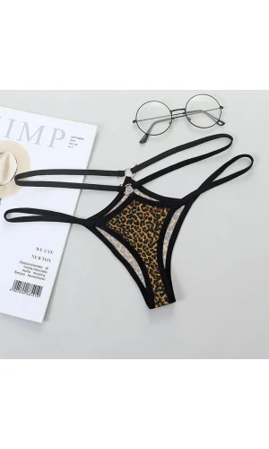 Büyük Beden Leopar Desenli Fantazi String Bato Külot