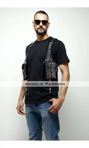 Çantalı Şık Erkek  Harness, Holster Bag, Leather Holster Bag - Brfm235