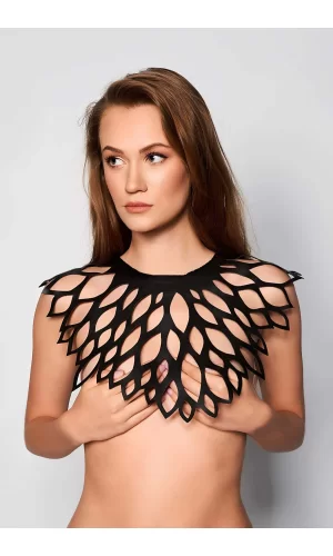 Damla Detaylı Şık Deri Harness Şal - Brf1407