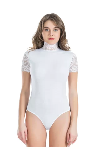 Dantelli Balıkçı Yaka Kadın Body 330