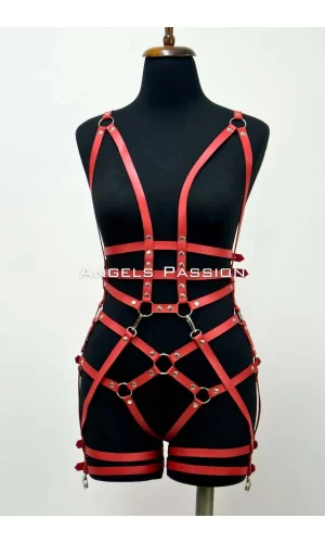 Deri Body Harness, Deri Dansçı Kostüm, Pole Dans Kostüm - Apft502