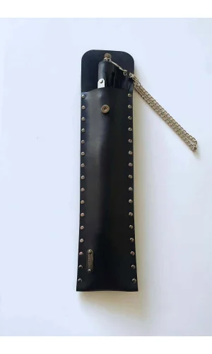 Deri Çantalı Siyah Kırbaç, Şık Deri Kırbaç, Sexy Aksesuar - Brf1287