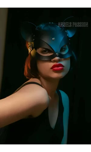 Deri Kedi Maskesi - Deri Maske - Seksi Maske - Brf558