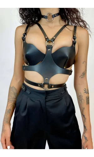 Deri Sütyen, Choker Ve Göğüs Harness, Tarz Festival Giyim Ürünleri - Brf1296