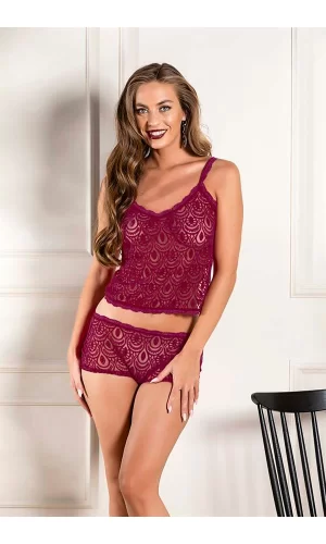 Devore Transparan Atlet, Boxer Takım Bordo (brf31833)