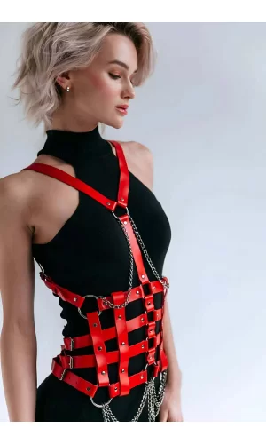 Elbise Üzeri Deri Kemer, Deri Elbise Kemeri, Deri Korse Harness - Brf1072
