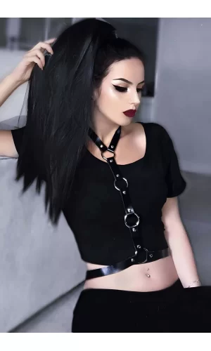Elbise Üzeri Şık Deri Harness - Brf423