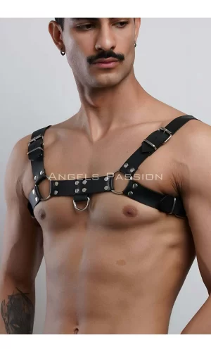 Erkek  Bulldog Harness, Deri Göğüs Aksesuar, Deri Erkek  Fantazi Giyim - Brfm149