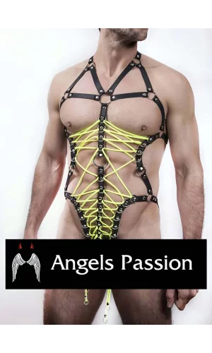 Erkek  Fantazi İç Giyim Lastik Harness - Brfm62