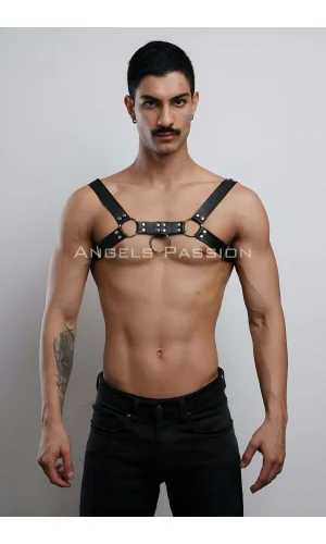 Erkek  Göğüs Harness, Fantazi Giyim Deri Harness - Brfm7