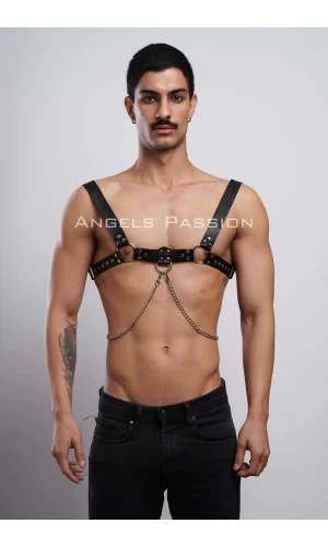 Erkek  Gömlek Kemeri, Zincirli Göğüs Harness, Partywear, Clubwear - Brfm109