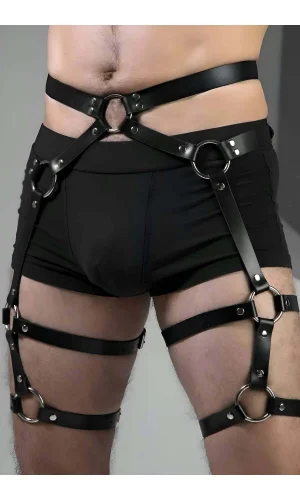Erkek  Jartiyer, Deri Erkek  Bacak Harness, Erkek  Fantezi Aksesuar - Brfm167