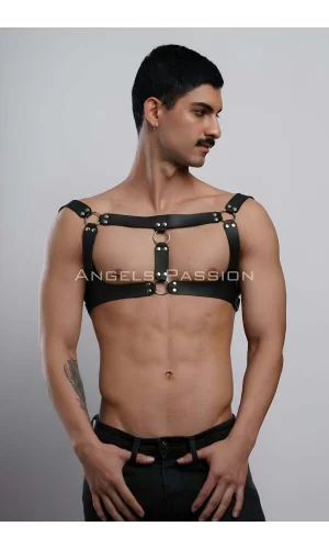 Erkek  Parti Aksesuar, Clubwear, Deri Göğüs Harness, Erkek  Fantezi Giyim - Brfm116