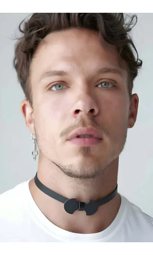 Erkek  Seksi Boyunluk Deri Harness  - Brfm87