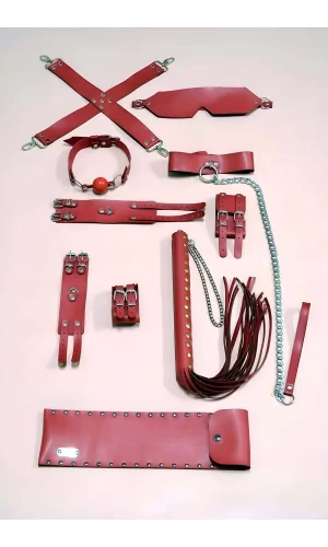 Fantezi Kırbaç Kelepçe Set 7li Takım, Ayak - El Kelepçesi, Maske - Brf1310