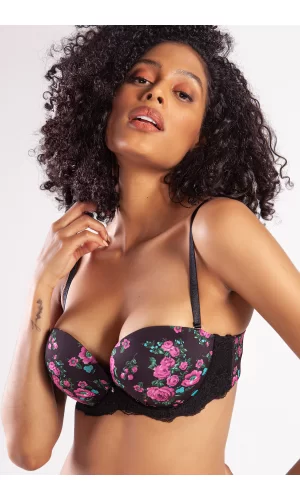 Gardenia Balconette Heavy Push Up Bra, Siyah Konforlu Ve Şık Sütyen