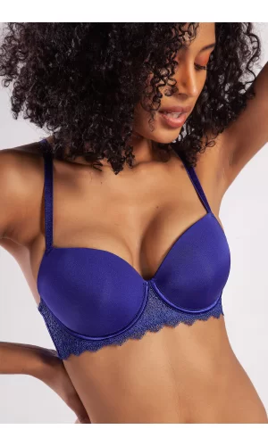 Garland Big Size Plunge Bra, Saks Mavi Konforlu Ve Şık Sütyen