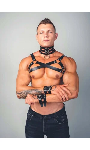 Gay Fantazi Giyim Harness Tasma Ve Bileklik Takım - Brfm55