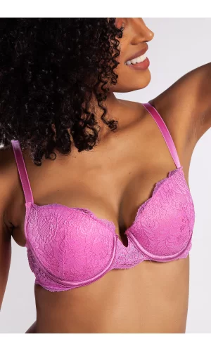 G.colors Balconette Foam Push Up Bra, Koyu Pembe Konforlu Ve Şık Sütyen