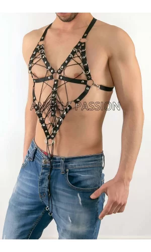 Göğüs Üzeri Lastik Harness - Seksi Erkek  Lastik Harness Modelleri - Lastik Gay İç Giyim - Brfm70