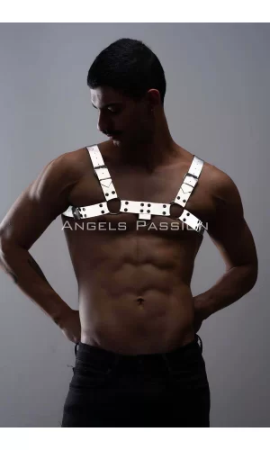 Karanlıkta Parlayan - Reflektörlü Erkek  Göğüs Harness, Erkek  Partywear - Brfm149