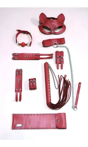 Kırbaç Kelepçe Set, 6ı Set, Ayak - El Kelepçesi, Maske, Ağız Topu - Brf1308