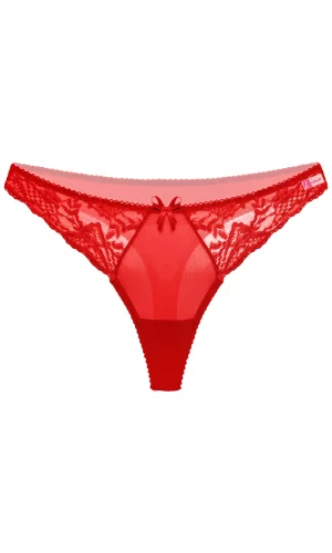 Kırmızı Dantelli Fantezi G String Külot