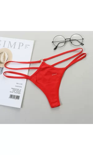 Lastikli Kırmızı Fantazi String Külot