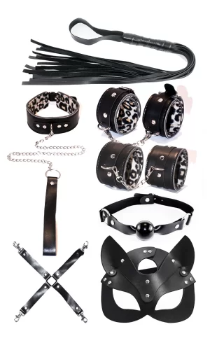 Leopar Desenli Fantezi Set