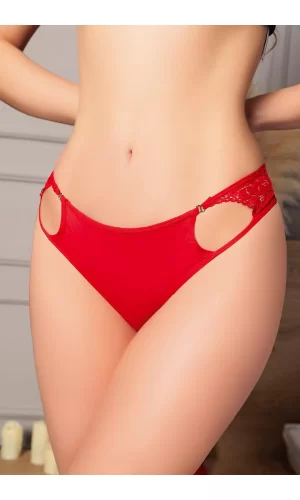 Luz&Pos Arias Closet Kırmızı Bel Kısmı Dantelli Külot