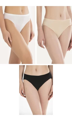 Luz&Pos Arias Closet Pamuklu Siyah Beyaz Ten Rengi 3lü Külot