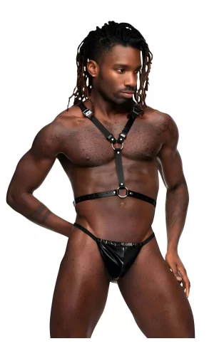 Melek Kanatlı Erkek  Deri Harness, Erkek  Fantezi Kostüm, Deri Kanatlı Harness - Brfm150