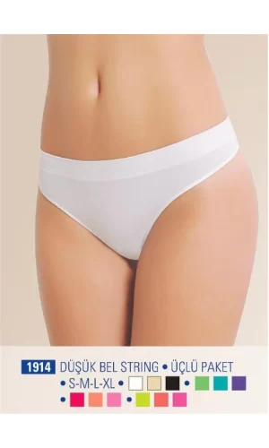 Nbb 1914 Düşük Bel String Üçlü Paket Dikişsiz