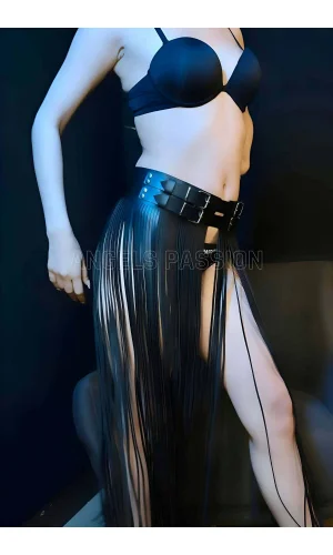 Püsküllü Deri Etek Harness - Brf1090