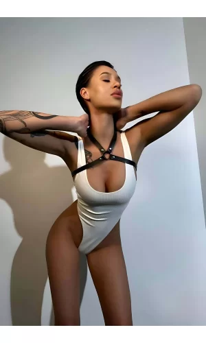 Seksi Boyundan Askılı Vücut Kemeri, Göğüs Harness - Brf1126
