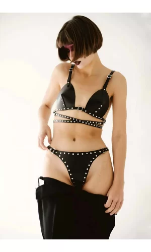 Seksi Deri Göğüs Ve Külot Harness - Brf849