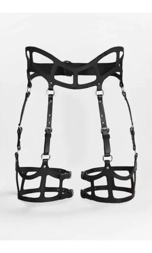 Seksi Deri Jartiyer Harness, Gotik Jartiyer - Apft1158
