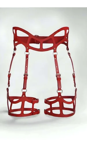 Seksi Deri Jartiyer Harness, Gotik Jartiyer Harness - Apft1158