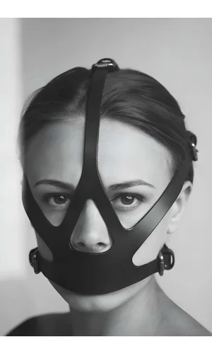 Seksi Deri Kadın Ağız Maske, Fantazi Ağzı Kapalı Yüz Maskesi - Brf1154