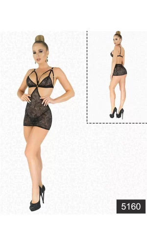 Simli Likralı  Dantel Babydoll