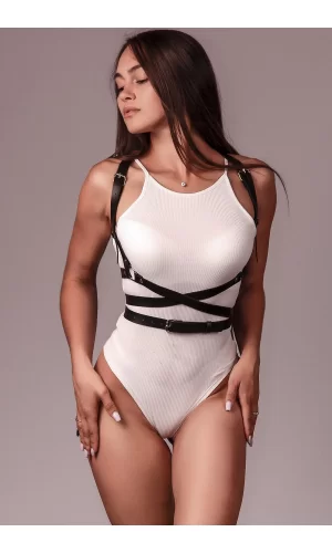 Siyah Deri Seksi Fantazi Harness 1101