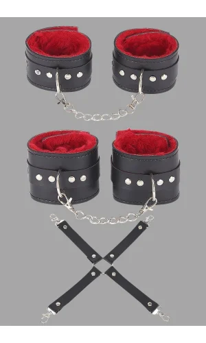 Siyah Kırmızı Harness Fantezi Aksesuar Set