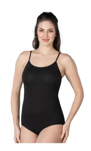 Siyah Mı Emay 1415 Modal Cotton Çıtçıtlı İnce Askılı Body