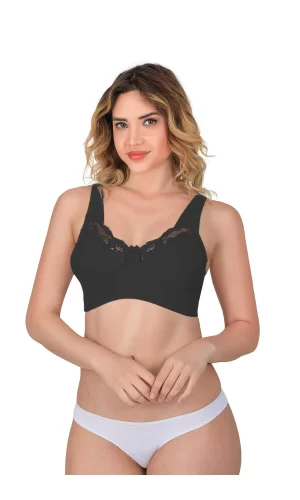 Siyah Mı Emay 181 C Dantelli Toparlayıcı Cotton Sütyen