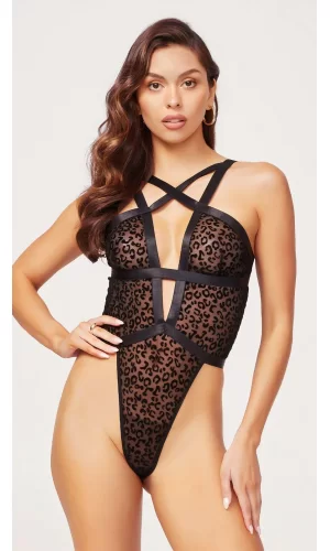 Siyah Transparan İp Detaylı Fantezi Babydoll